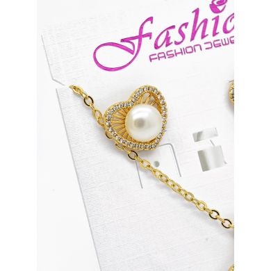 SET DE COLLAR Y DIJE EN RODIO CON MICROCIRCIONES/XUPING