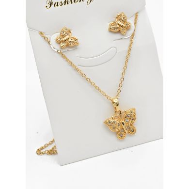 SET DE COLLAR Y DIJE EN RODIO CON MICROCIRCIONES/XUPING