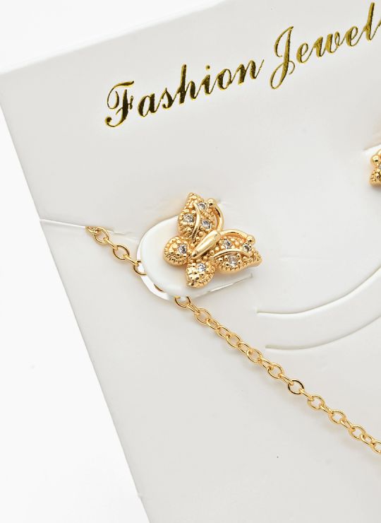 SET DE COLLAR Y DIJE EN RODIO CON MICROCIRCIONES/XUPING