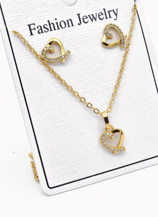 SET DE COLLAR Y DIJE EN RODIO CON MICROCIRCIONES/XUPING