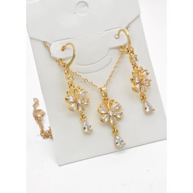 SET DE COLLAR Y DIJE EN RODIO CON MICROCIRCIONES/XUPING