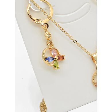 SET DE COLLAR Y DIJE EN RODIO CON MICROCIRCIONES/XUPING
