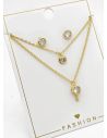 SET DE COLLAR Y DIJE EN RODIO CON MICROCIRCIONES/XUPING