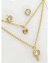 SET DE COLLAR Y DIJE EN RODIO CON MICROCIRCIONES/XUPING