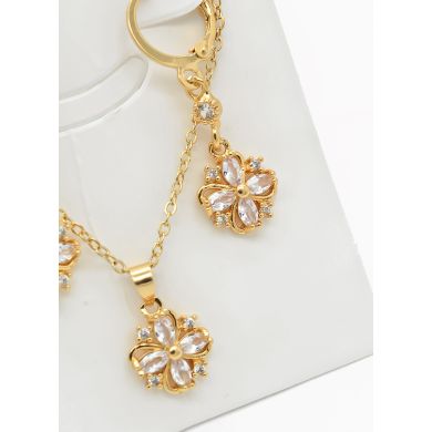 SET DE COLLAR Y DIJE EN RODIO CON MICROCIRCIONES/XUPING