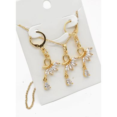SET DE COLLAR Y DIJE EN RODIO CON MICROCIRCIONES/XUPING