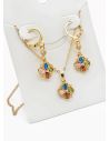 SET DE COLLAR Y DIJE EN RODIO CON MICROCIRCIONES/XUPING