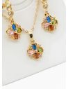 SET DE COLLAR Y DIJE EN RODIO CON MICROCIRCIONES/XUPING