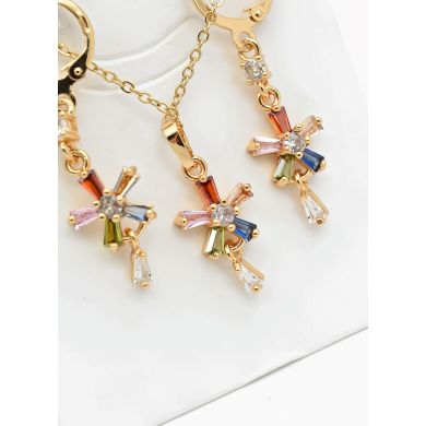 SET DE COLLAR Y DIJE EN RODIO CON MICROCIRCIONES/XUPING