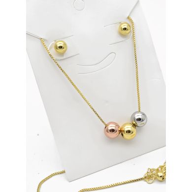 SET DE COLLAR Y DIJE EN RODIO CON MICROCIRCIONES