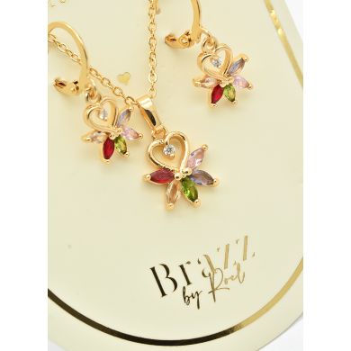 SET DE COLLAR Y DIJE EN RODIO CON MICROCIRCIONES