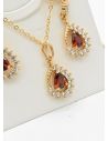 SET DE COLLAR Y DIJE EN RODIO CON MICROCIRCIONES