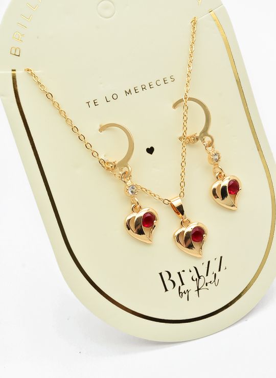 SET DE COLLAR Y DIJE EN RODIO CON MICROCIRCIONES