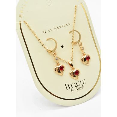 SET DE COLLAR Y DIJE EN RODIO CON MICROCIRCIONES