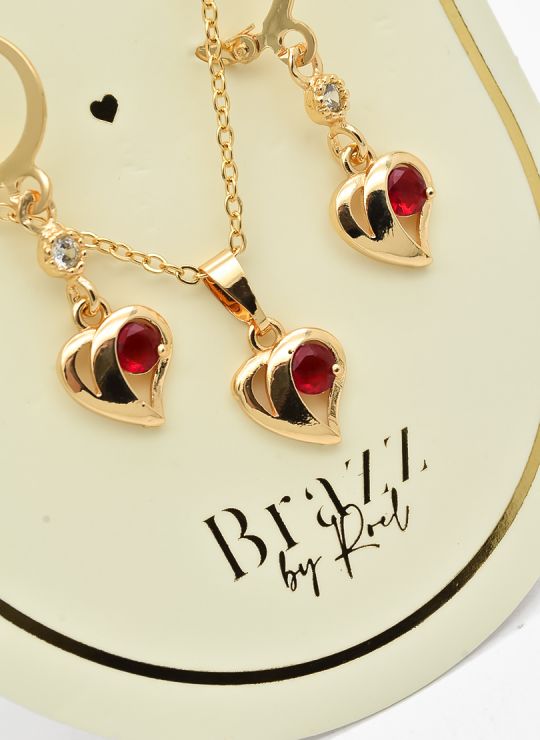 SET DE COLLAR Y DIJE EN RODIO CON MICROCIRCIONES