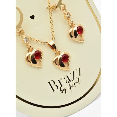 SET DE COLLAR Y DIJE EN RODIO CON MICROCIRCIONES