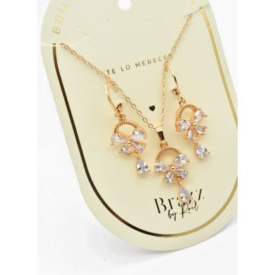 SET DE COLLAR Y DIJE EN RODIO CON MICROCIRCIONES