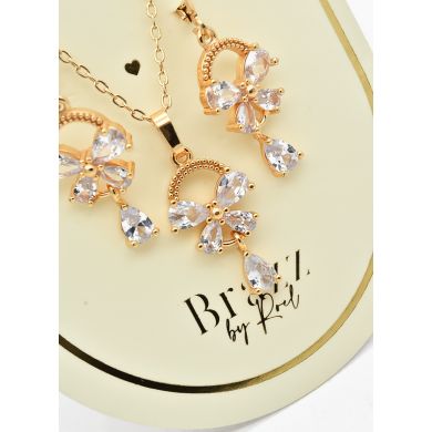 SET DE COLLAR Y DIJE EN RODIO CON MICROCIRCIONES