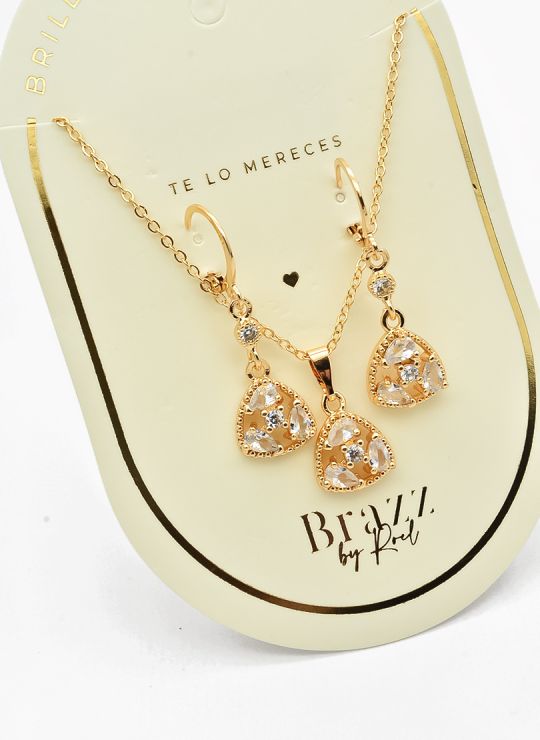 SET DE COLLAR Y DIJE EN RODIO CON MICROCIRCIONES