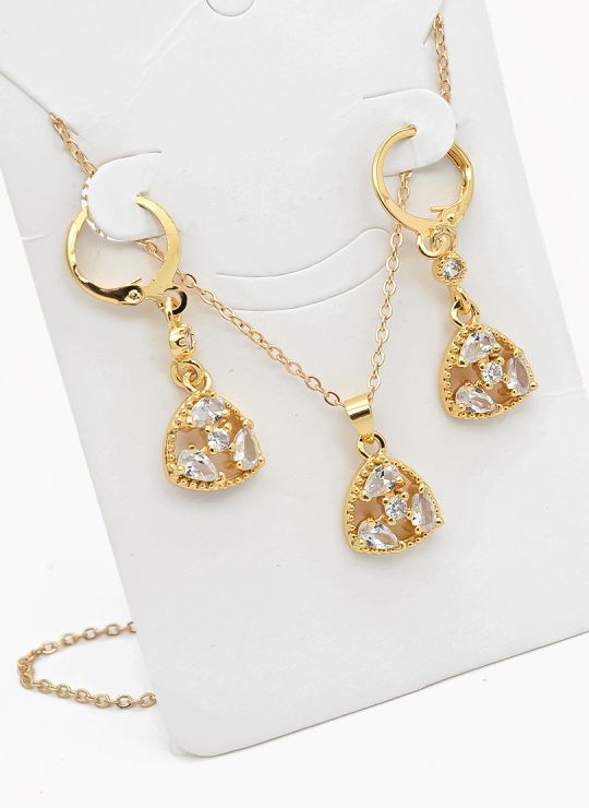 SET DE COLLAR Y DIJE EN RODIO CON MICROCIRCIONES