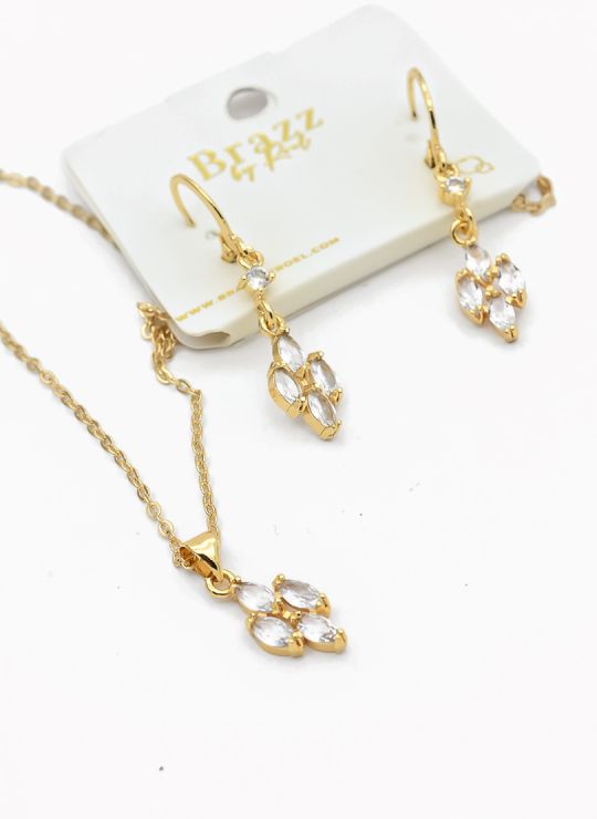 SET DE COLLAR Y DIJE EN RODIO CON MICROCIRCIONES