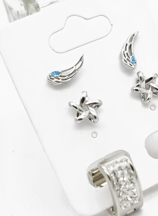 SET DE ARETES X 3 PARES RODIO XUPING /GARANTIZADO