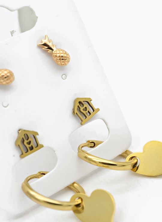 SET DE ARETES X 3 PARES RODIO XUPING /GARANTIZADO