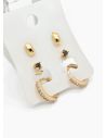 SET DE ARETES X 3 PARES RODIO XUPING /GARANTIZADO