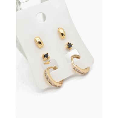 SET DE ARETES X 3 PARES RODIO XUPING /GARANTIZADO