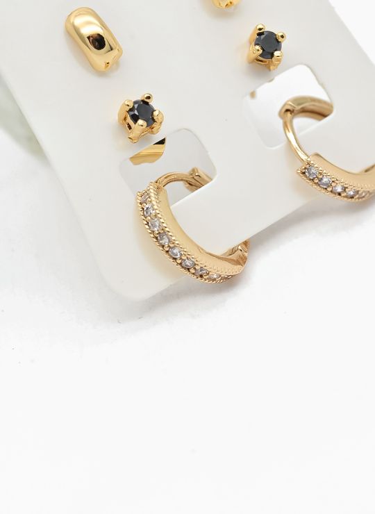 SET DE ARETES X 3 PARES RODIO XUPING /GARANTIZADO