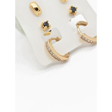 SET DE ARETES X 3 PARES RODIO XUPING /GARANTIZADO
