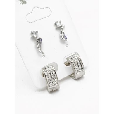 SET DE ARETES X 3 PARES RODIO XUPING /GARANTIZADO