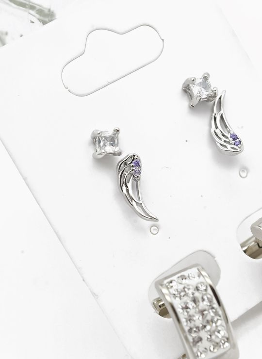 SET DE ARETES X 3 PARES RODIO XUPING /GARANTIZADO