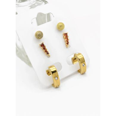 SET DE ARETES X 3 PARES RODIO XUPING /GARANTIZADO