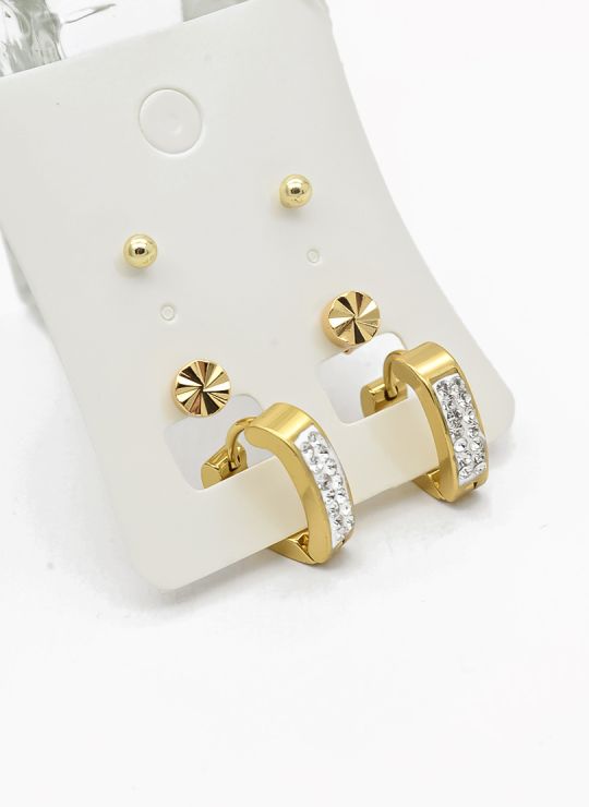 SET DE ARETES X 3 PARES RODIO XUPING /GARANTIZADO