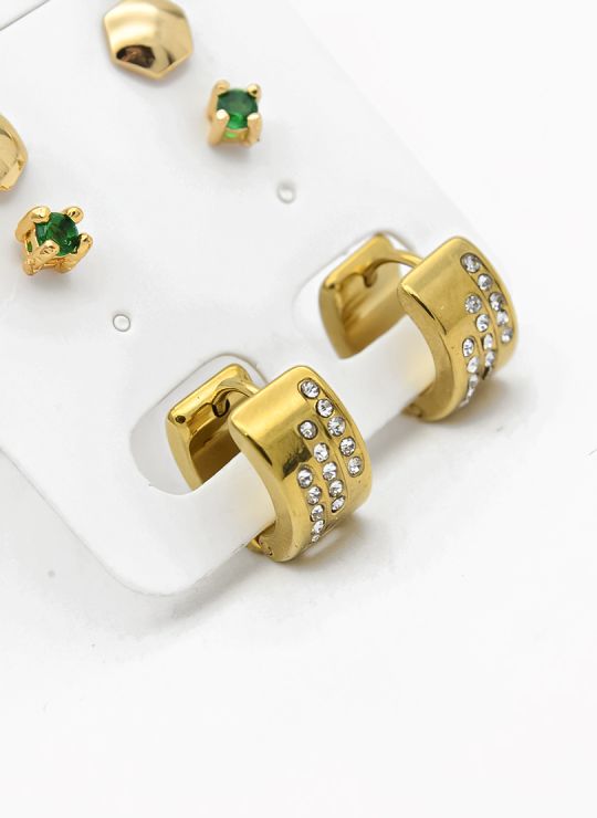 SET DE ARETES X 3 PARES RODIO XUPING /GARANTIZADO