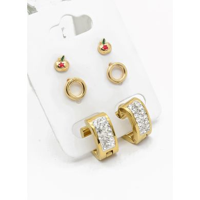 SET DE ARETES X 3 PARES RODIO XUPING /GARANTIZADO