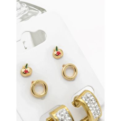 SET DE ARETES X 3 PARES RODIO XUPING /GARANTIZADO