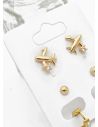 SET DE ARETES X 3 PARES RODIO XUPING /GARANTIZADO