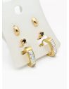 SET DE ARETES X 3 PARES RODIO XUPING /GARANTIZADO