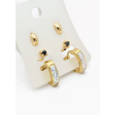 SET DE ARETES X 3 PARES RODIO XUPING /GARANTIZADO