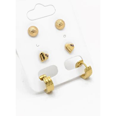 SET DE ARETES X 3 PARES RODIO XUPING /GARANTIZADO