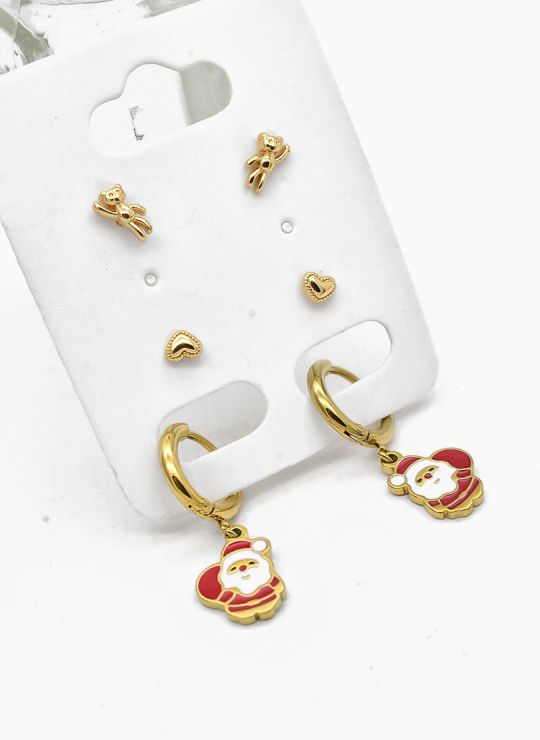 SET DE ARETES X 3 PARES RODIO XUPING /GARANTIZADO