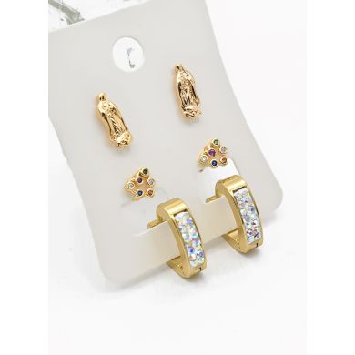 SET DE ARETES X 3 PARES RODIO XUPING /GARANTIZADO