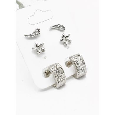 SET DE ARETES X 3 PARES RODIO XUPING /GARANTIZADO