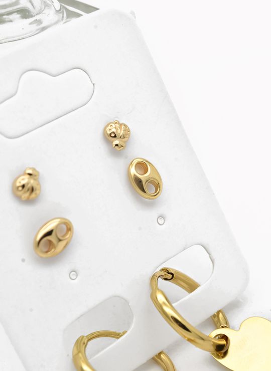 SET DE ARETES X 3 PARES RODIO XUPING /GARANTIZADO