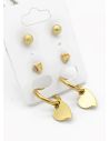 SET DE ARETES X 3 PARES RODIO XUPING /GARANTIZADO