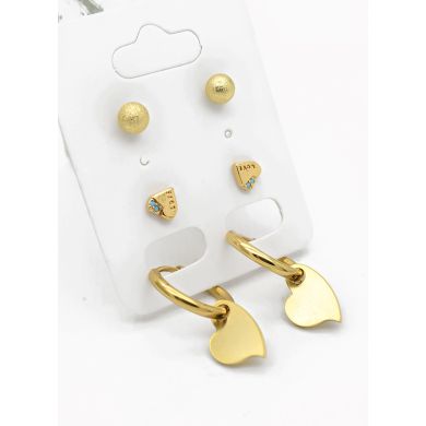 SET DE ARETES X 3 PARES RODIO XUPING /GARANTIZADO