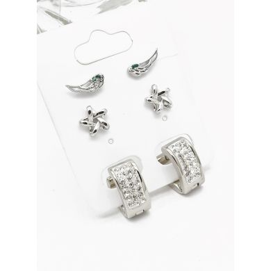 SET DE ARETES X 3 PARES RODIO XUPING /GARANTIZADO