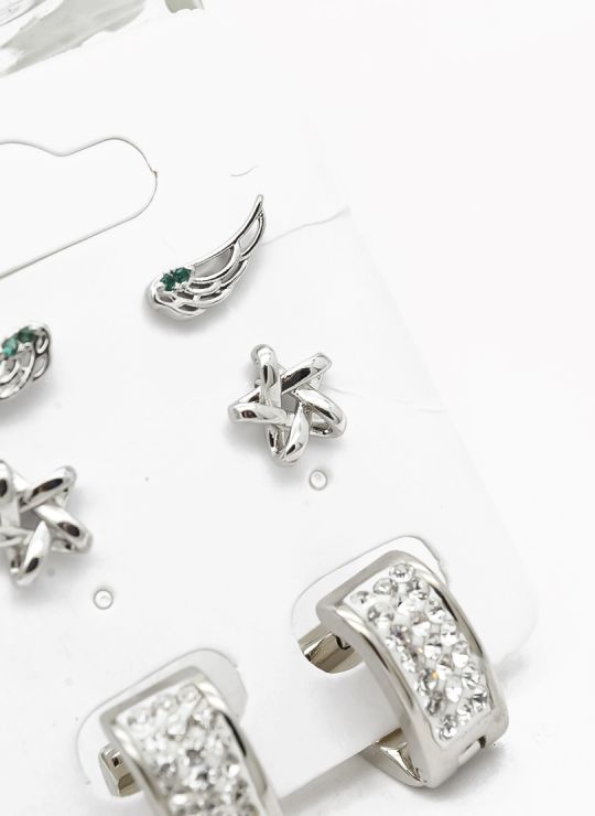 SET DE ARETES X 3 PARES RODIO XUPING /GARANTIZADO